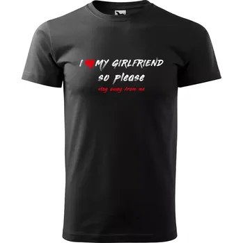 Pánské tričko Sablio Tričko s potiskem I love my girlfriend - černé 2XL