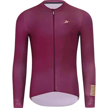 cyklistický dres HOLOKOLO Cyklistický dres s dlouhým rukávem letní - VICTORIOUS GOLD ELITE - bordó 4XL