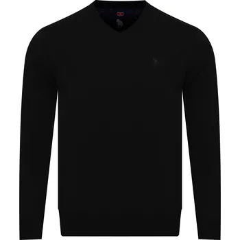 Pánský svetr Pánský svetr klasický vlněný elegantní černý - V 501 SIYAH