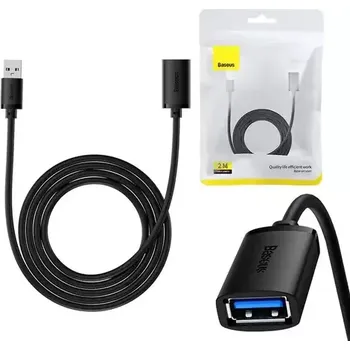 Datový kabel Baseus B00631103111-03 Prodlužovací kabel USB 3.0 samec - samice 2 m černá (B00631103111-03)