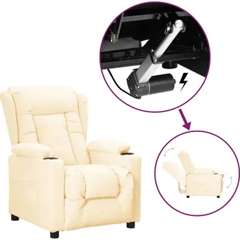 Křeslo zahrada-XL Zvedací křeslo krémové umělá kůže 3093446