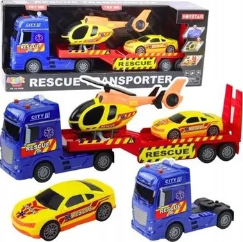 autíčko ZÁCHRANNÁ SADA – TRANSPORTÉR S HELIKOPTÉROU A AUTEM 56 CM