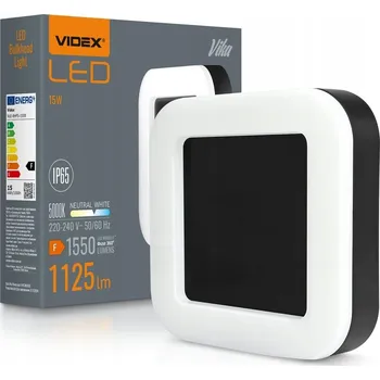 Videx čtvercová Stropní Svítidlo 19 x 0,42 cm černá