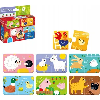 Puzzle CzuCzu Puzzle pro páry Zvířátka z farmy 18 měs.+ 7x2 dílky
