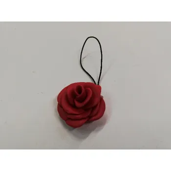 Fimo přívěsek na mobil - růže - červená