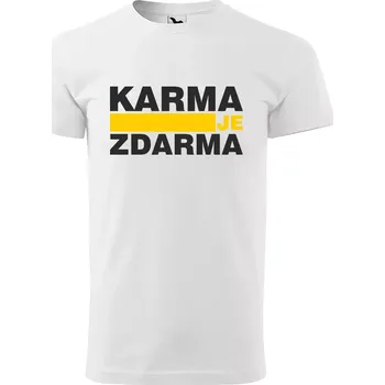 Pánské tričko Sablio Tričko s potiskem Karma je zdarma - bílé 5XL