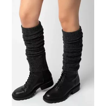 Dámské ponožky Dámské vlněné návleky 068 - černý melír