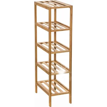 regál BAMBUSOVÝ REGÁL s 5 POLICEMI, minimalistický a odolný