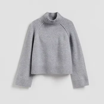 Dámský svetr Reserved - Rolák z vlny - světle šedá - 169GS-09M - 169GS-09M-S