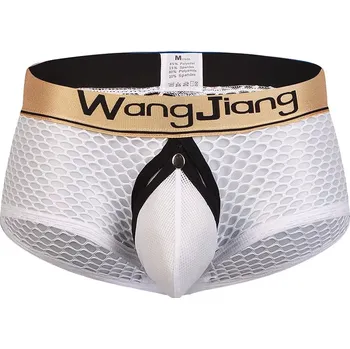 Pánské spodní prádlo Pánské síťované boxerky Jockstrap s otevřeným předkem i zadkem - XL