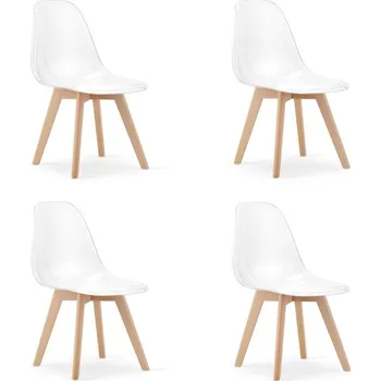 Jídelní židle Set čtyř jídelních židlí KITO průsvitné / naturální nohy (4 ks)