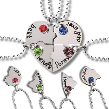 Náhrdelník Camerazar Náhrdelník přátelství 4 v 1 srdce pro nejlepší přátele