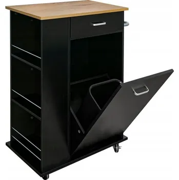 Komoda Kuchyňská skříňka Kondela černá 38 x 73 x 89 cm, barva čela: černá