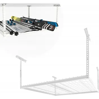 Dílenský regál Garážová police domax home kovová, bílá, 122 x 122 cm, 150 kg