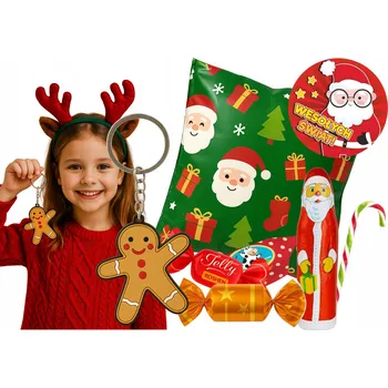 Vánoční balíček dárkový krabička sladkostí DÁREK k Vánocům Mikuláše PŘÍVĚSEK NA KLÍČE