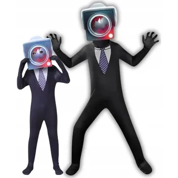 Karnevalový kostým KOSTÝM SKIBIDI TOILET TITAN CAMERA MAN KAMERA KOSTÝM KARNEVAL BAL 140 / 146