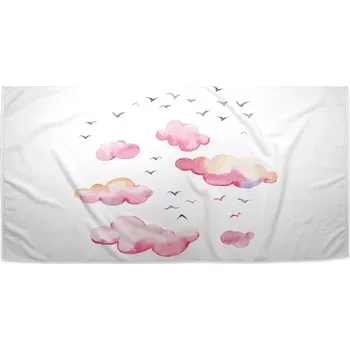 Osuška Sablio Ručník Růžové mraky - 50x100 cm