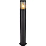 Globo 32016BS XELOO - Venkovní stojací lampa v černé barvě kovu a kouřovým sklem, 1 x E27, IP44, 80cm (Zahradní stojací lampa)