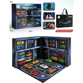 autodráha Mamido Sada 20 kovových autíček v boxu s garáží MT1458