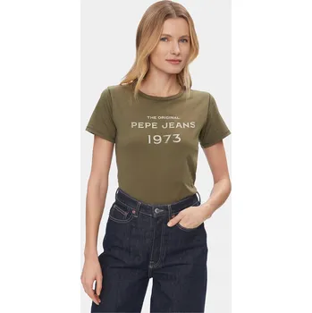 Pánské tričko Pepe Jeans Tričko Harbor PL505743 Zelené Regular Fit