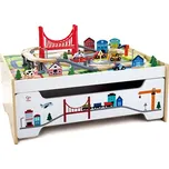 Hrací stůl s úložným prostorem a vláčkodráhou