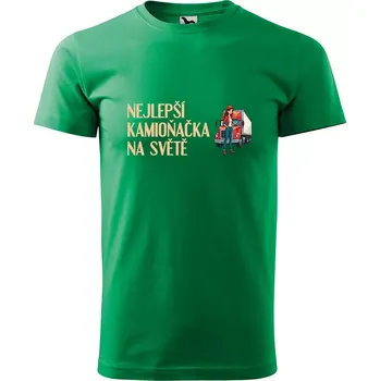 Sablio Tričko s potiskem Nejlepší kamioňačka na světě - zelené 4XL