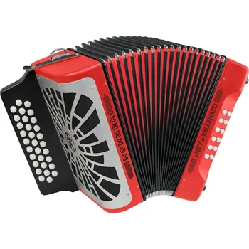 Akordeon Hohner El Rey del Vallenato BbEbAb Knoflíkový akordeon Red