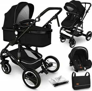 Kočárek Kiduku Multifunkční kočárek 3v1 Černá/Černá