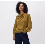 Reserved - Halenka se zdobením u výstřihu - světle olivová - 085HN-81X - 085HN-81X-S