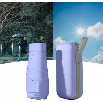Deštník Cestovní mini deštník pro chůzi a outdoorové aktivity, světle fialový