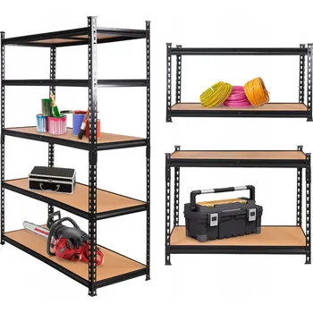 Dílenský regál Kovový skladový regál Mega-M 180 x 90 x 40 cm, nosnost až 275 kg na polici