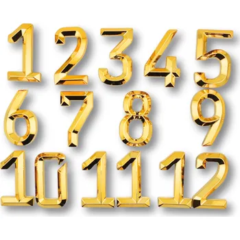 Číslice zlaté profilované samolepící 70 mm varianta: Kompet 15 čísel