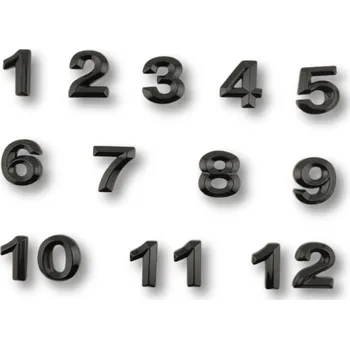 Číslice černé profilované samolepící 20mm varianta: Kompet 15 čísel