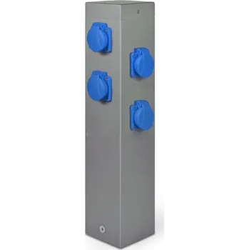 Elektrická zásuvka Zásuvkový sloupek 4x 250V, výška 50 cm, lakovaný kov