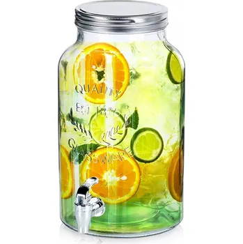 Sklenice Sklenice s kohoutkem na nápoje, skleněná, 5,5 l