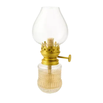 Petrolejová lampa Kovová petrolejová lampa se skleněným cylindrem Luna 14,3 cm