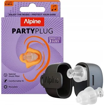 Špunty do uší pro hudebníky Alpine PartyPlug Clear na koncerty, 3 ks