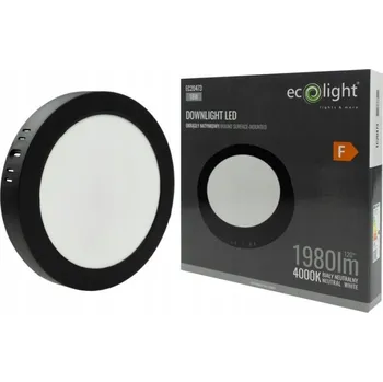 Stropní přisazené svítidlo Ecolight 18 W černé 4000 K