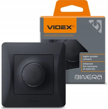 vypínač Stmívač 600W černý grafit VIDEX Vypínač