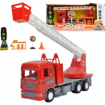 autíčko Sada hasičské auto světla dopravní značky čerpací stanice