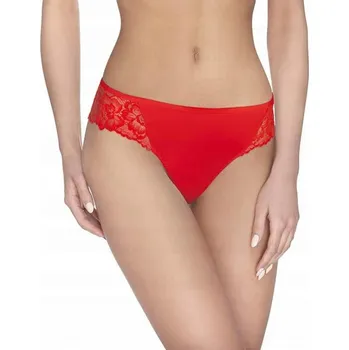 Kalhotky Ewana 088 Krajkové Tanga kalhotky z mikrovlákna Červené L