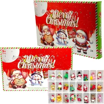 Vánoční dekorace Adventní kalendář Veselé Vánoce Vánoční Hvězda – 24 figurek