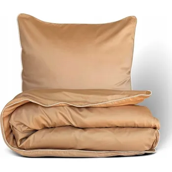 Povlečení Povlečení saténové jednobarevné s bizou 160x200 gold line 16 béžová