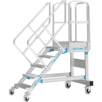 Žebřík ZARGES Schody s plošinou, pojízdné, 40255778, Sklon (°): 45