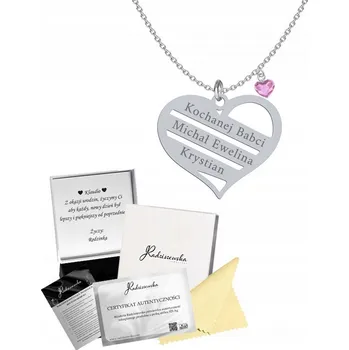 Náhrdelník Stříbrný Náhrdelník Srdce Jméno Dítěte STŘÍBRO 925 Den Matek Gravírování