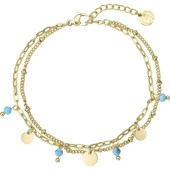 Náramek Náramek ocelový s modrým tyrkysem 43100.3