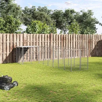 ohrádka pro psa zahrada-XL Psí kotec stříbrný 6,05 m² ocel 3082231