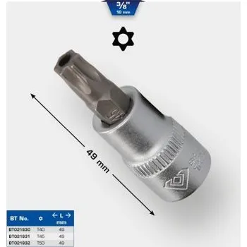 Gola hlavice Brilliant Tools BT021930 Nástrčný ořech s bitem Torx 3/8", s čelním otvorem, TB40