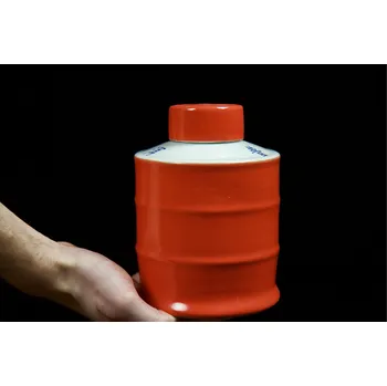 Dóza na potraviny Porcelánová dóza „Síla červenobílé“ s víkem 紅白戰鬥力