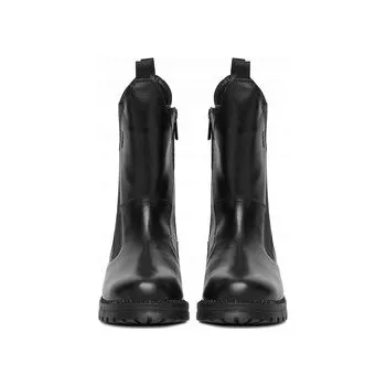 Dámské kozačky Badura dětské kozačky z přírodní kůže černé barvy velikost 34